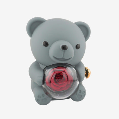 Eternal Rose Bear with Engraved Necklace