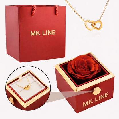 Eternal Rose Box with Engraved Necklace