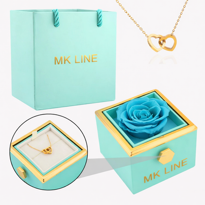 Eternal Rose Box with Engraved Necklace