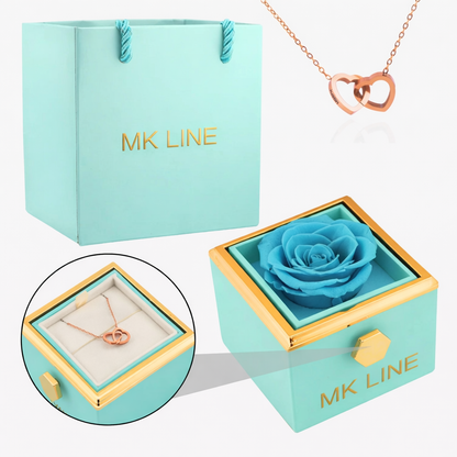Eternal Rose Box with Engraved Necklace