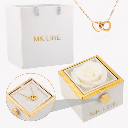 Eternal Rose Box with Engraved Necklace
