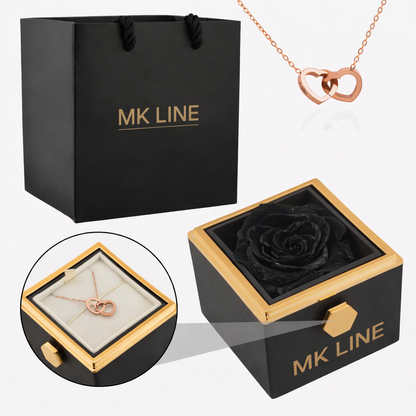 Eternal Rose Box with Engraved Necklace
