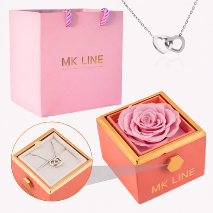 Eternal Rose Box with Engraved Necklace